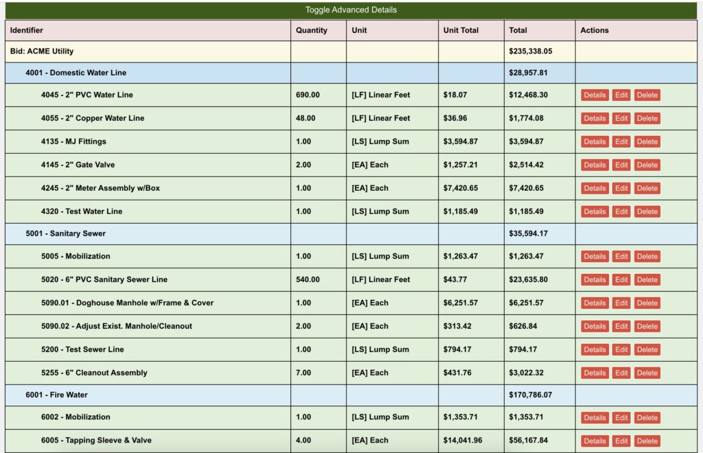 Contractor Bidding Software