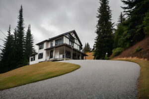 Steep driveway construction