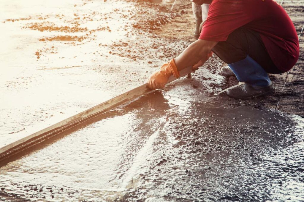 Pouring concrete in the spring