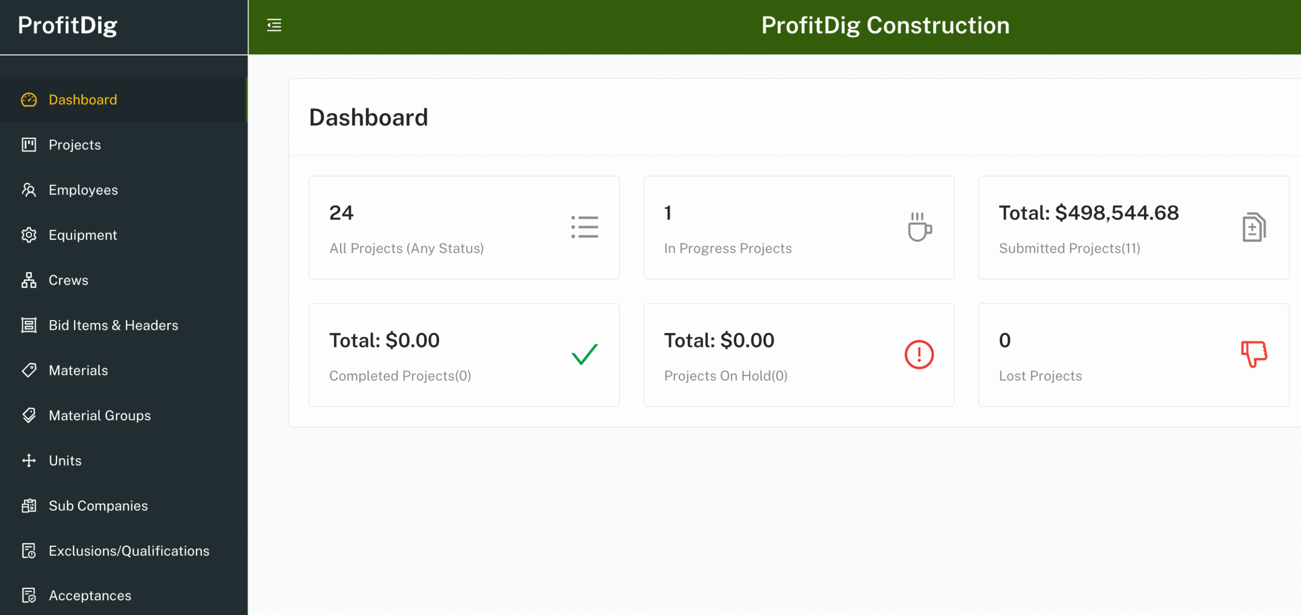ProfitDig Construction Bidding Software